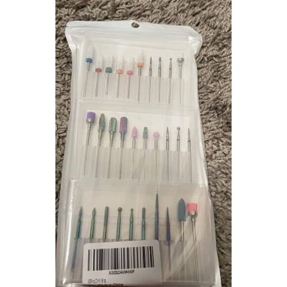 New 30Pcs Nail Drill Bits,3/32 Inch Ceramic Bits for Nails Sets, Diamond Cuticle - Picture 1 of 1